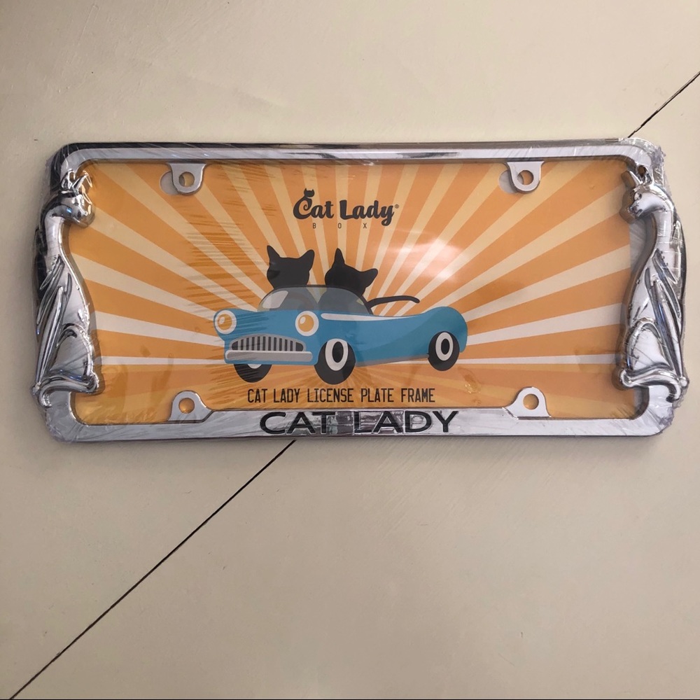 Cat Lady license plate cover.